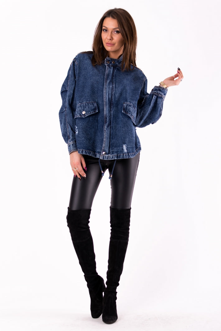 Veste Jean Pailletée – Poches Devant