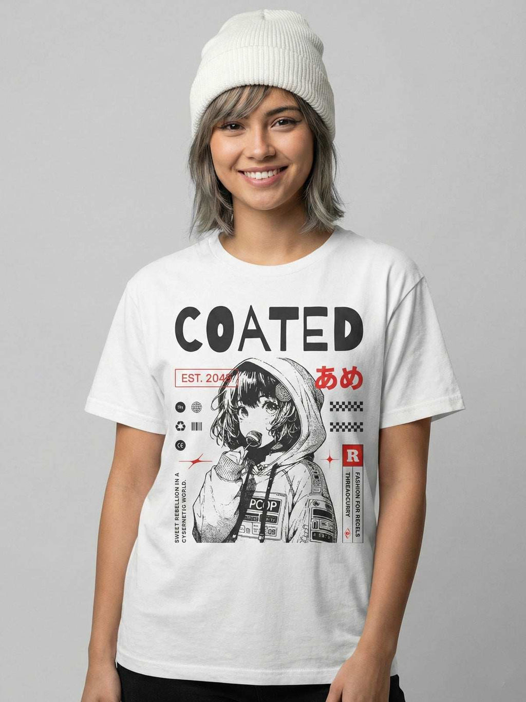 T-Shirt Oversize « Sweet Rebellion » – Coton Blanc