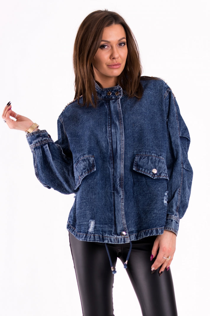 Veste Jean Pailletée – Poches Devant