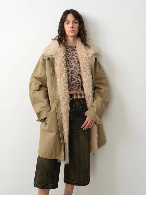 "Cool Denim" 90 goose down jacket workwear style detachable toka silhouette parka jacket for women-1
