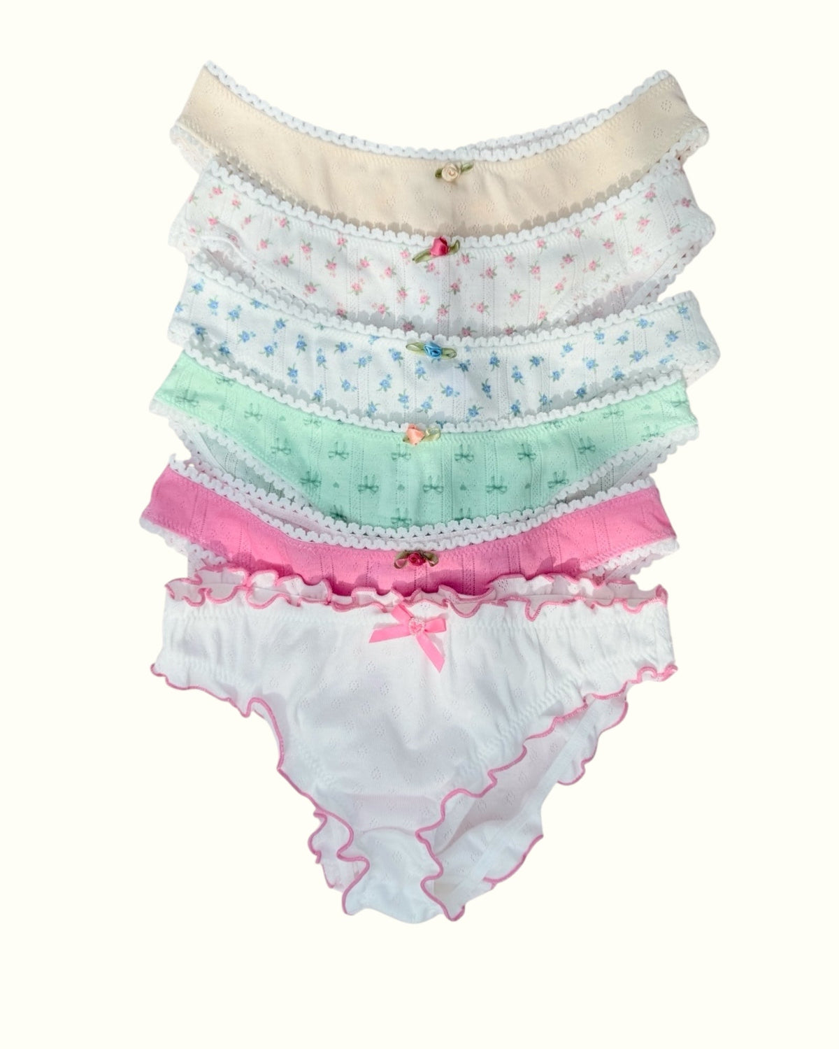 Milanblocks Pointelle Bikini Undie Cute Y2K Coquette Cotton
