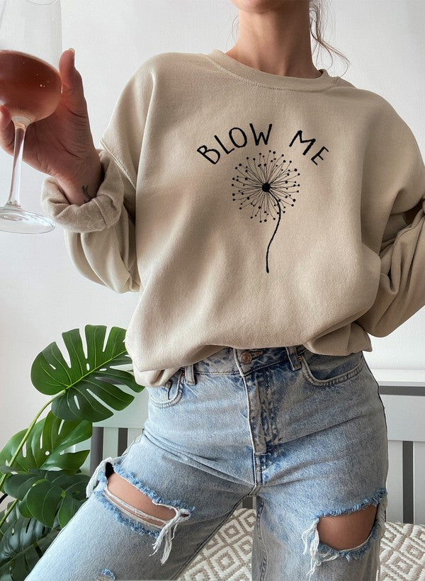 Sweat « Blow Me » – Slogan Coquin, Vert Forêt