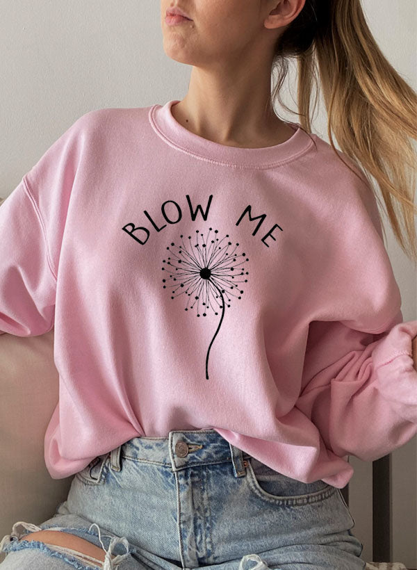 Sweat « Blow Me » – Slogan Coquin, Vert Forêt