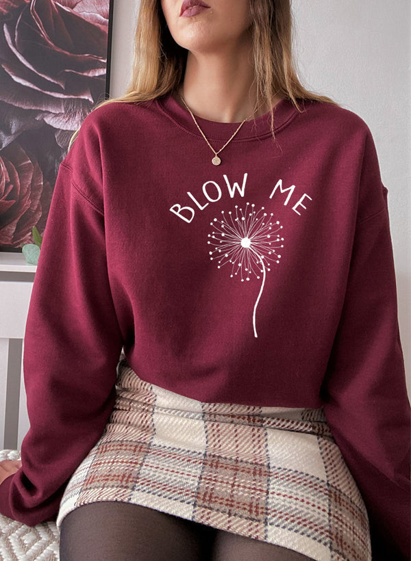 Sweat « Blow Me » – Slogan Coquin, Vert Forêt