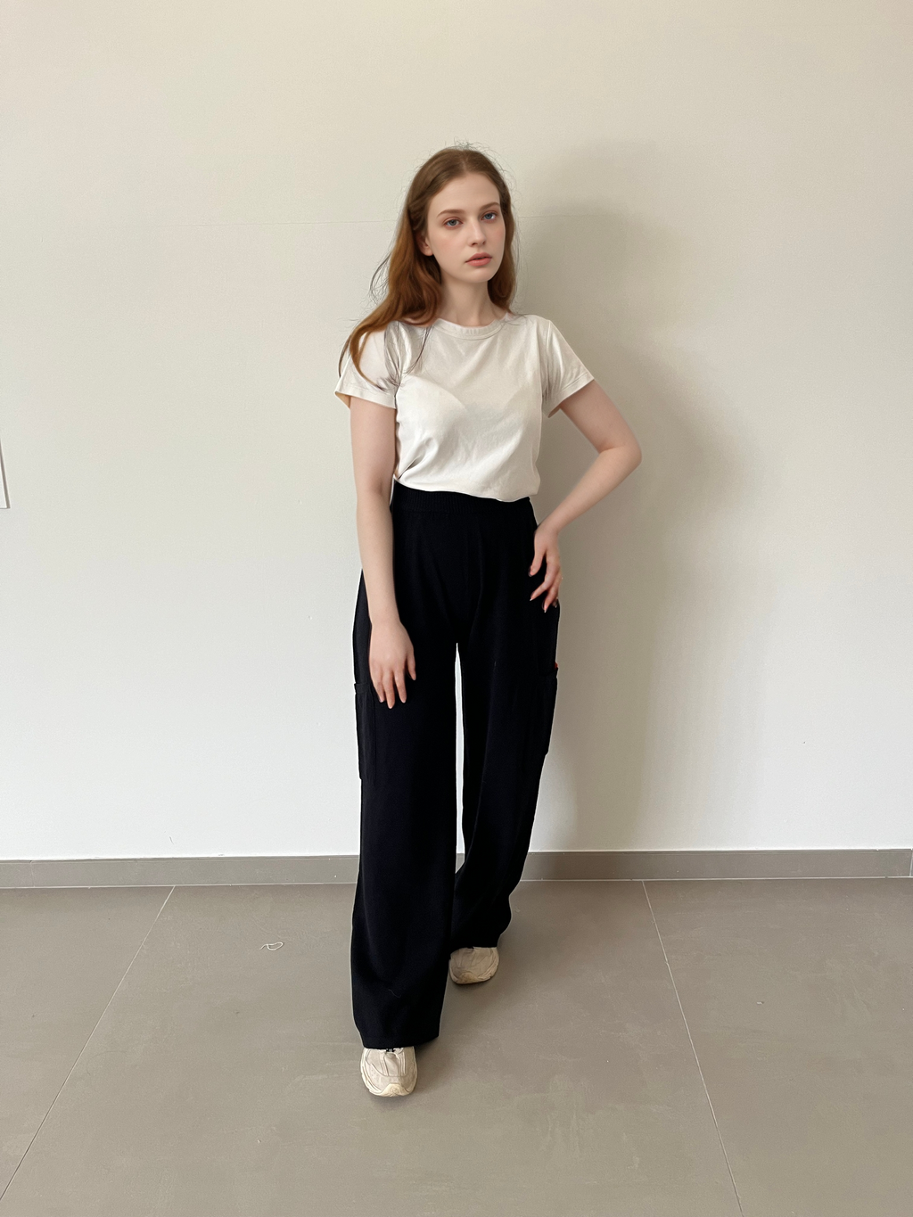 Marilu’ Wool Knit Cargo Pants — 100% Wool, Easy Fit