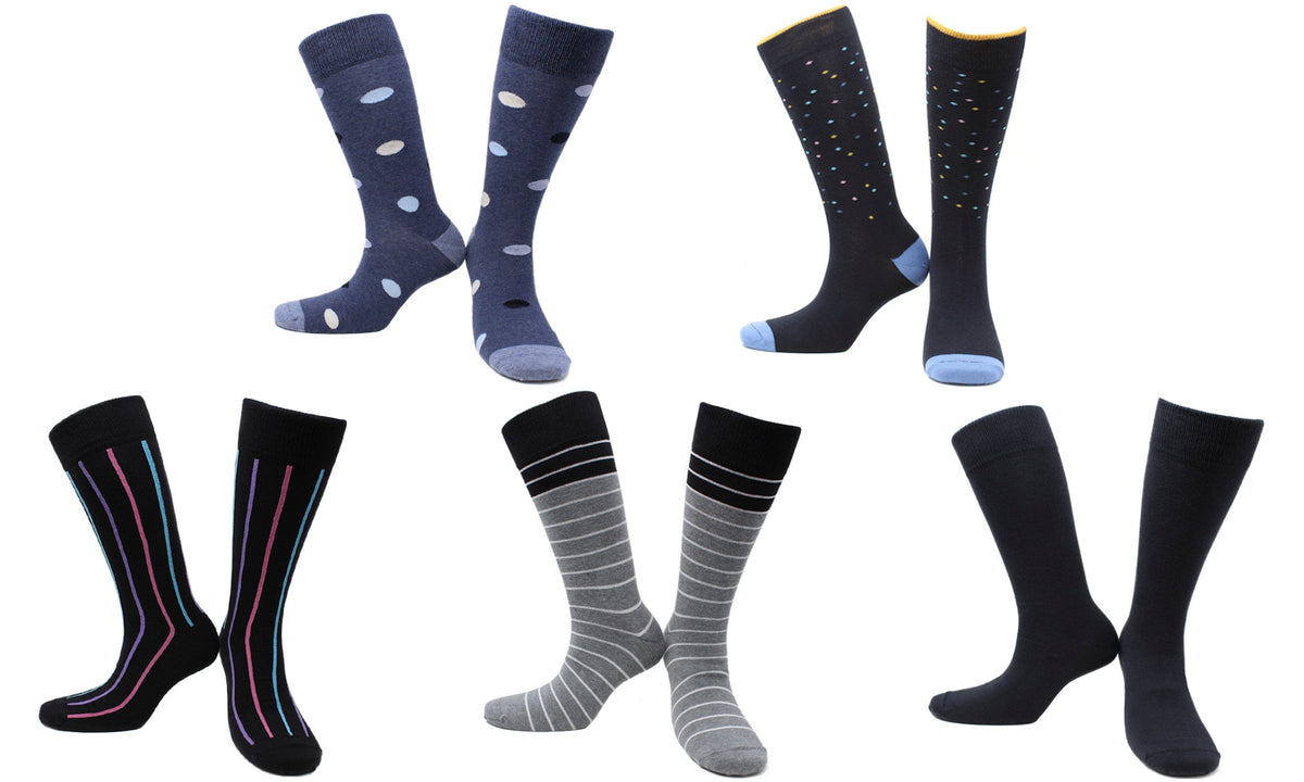 Chaussettes Crazy Touch Coton Écologique - Noir, Gris, Bleu (5 paires)-0