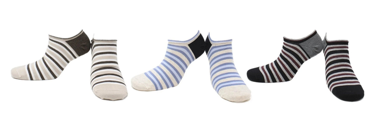 Chaussettes Invisibles Sans Couture Coton Écologique - Beige, Noir, Crème (3 paires)