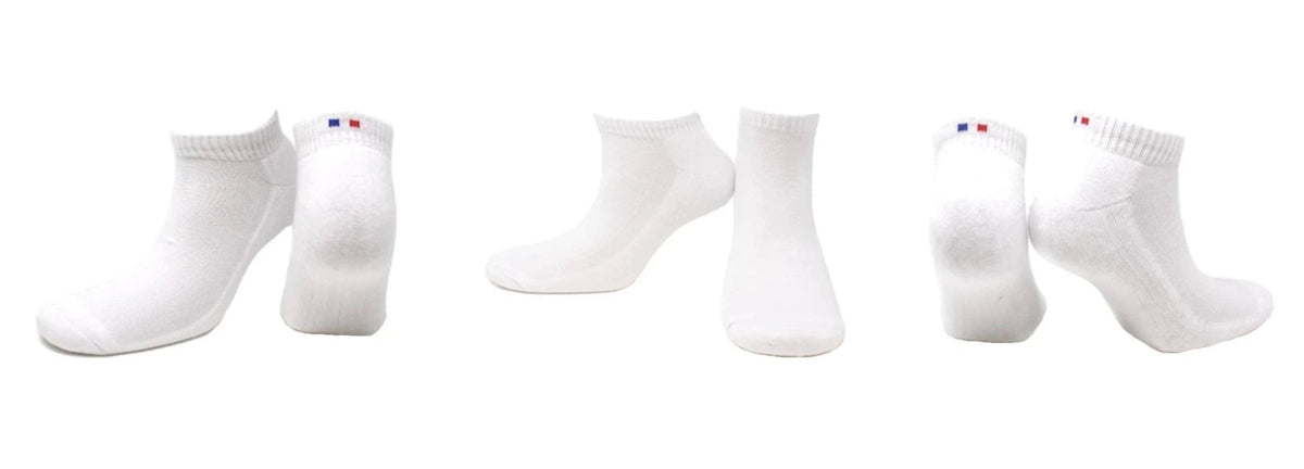 Socquettes France Coton Écologique - Blanc (3 paires)