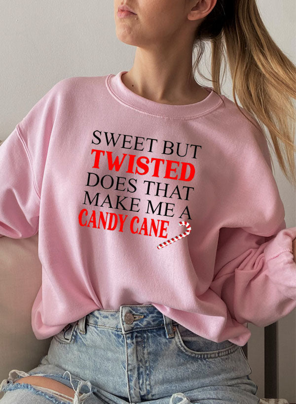 Sweat « Sweet But Twisted – Candy Cane » – Vert Forêt