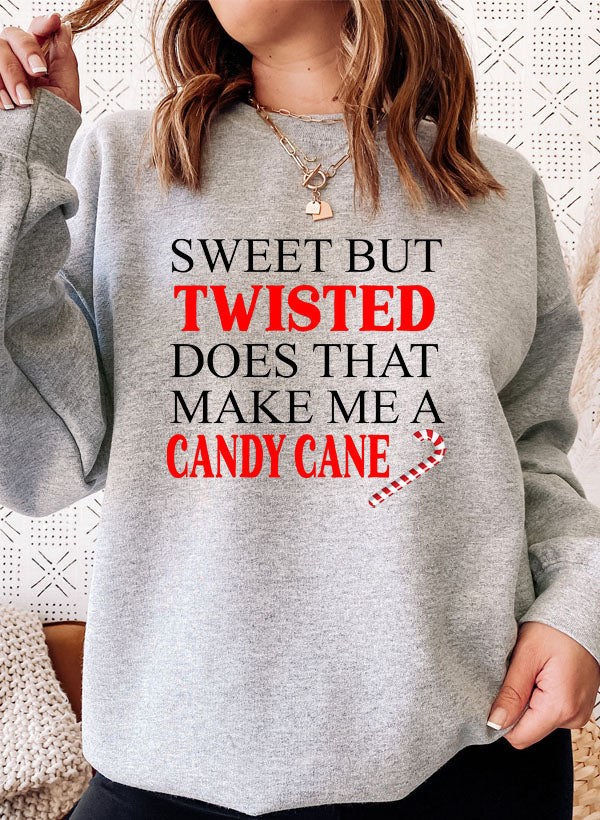 Sweat « Sweet But Twisted – Candy Cane » – Vert Forêt