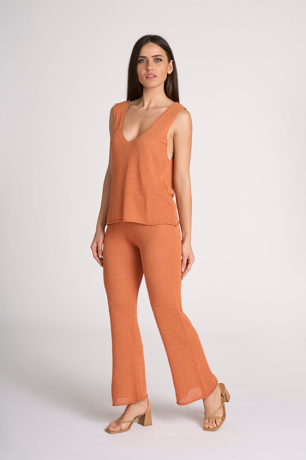 Pantalon Large Traforato en Maille Viscose Valeria Pants