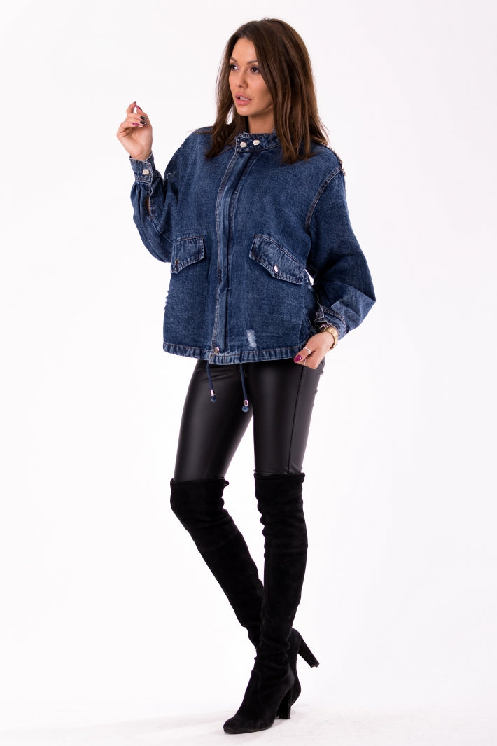 Veste Jean Pailletée – Poches Devant