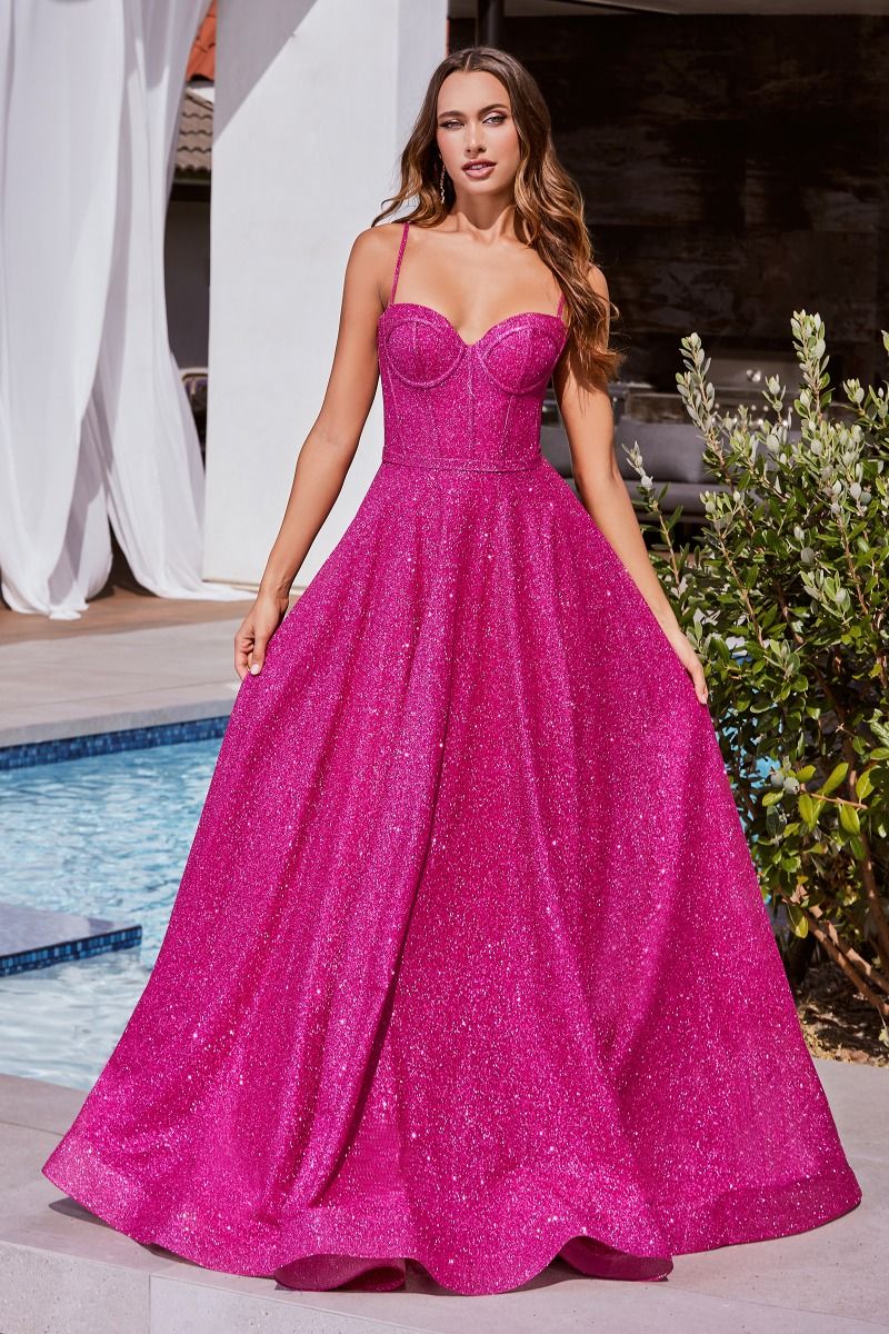 Robe de Bal Pailletée – Corsage Baleiné et Bretelles Fines