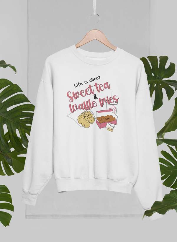 Sweat « Sweet Tea & Waffle Fries » – Molleton Blanc