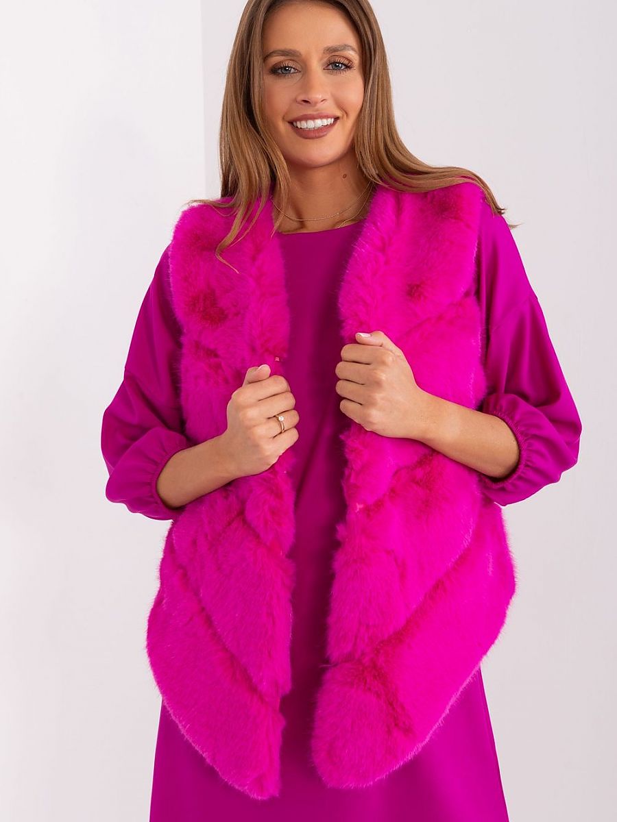 Gilet Fourrure Rose AT – Scratch et Poches