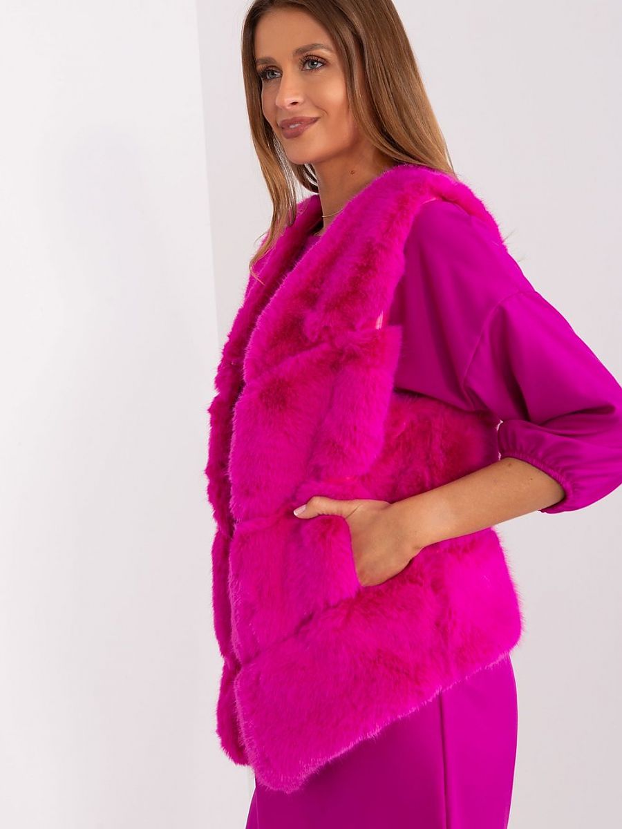 Gilet Fourrure Rose AT – Scratch et Poches