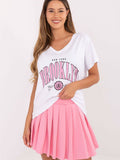 Ensemble Femme T-Shirt + Jupe Plissée Rose  Relevance