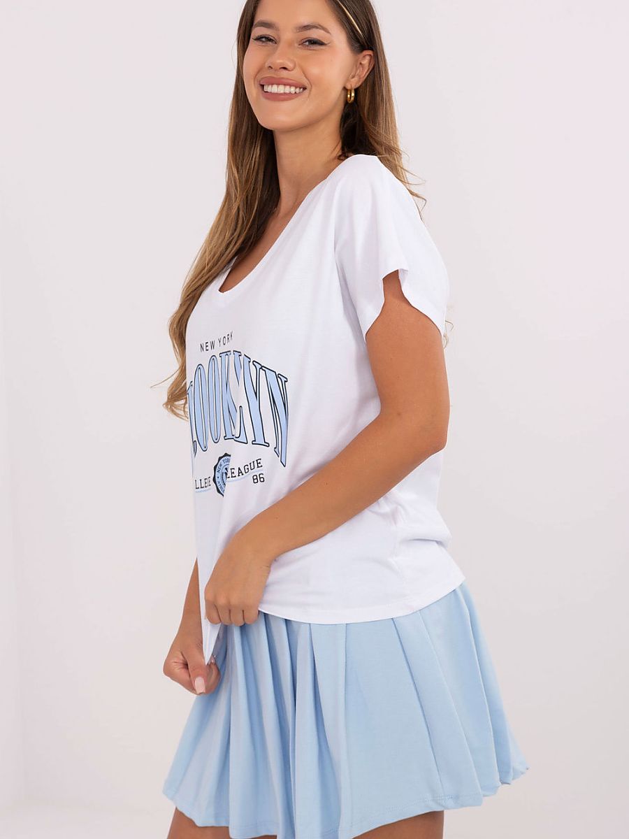 Ensemble Femme T-Shirt + Jupe Plissée Bleu Relevance