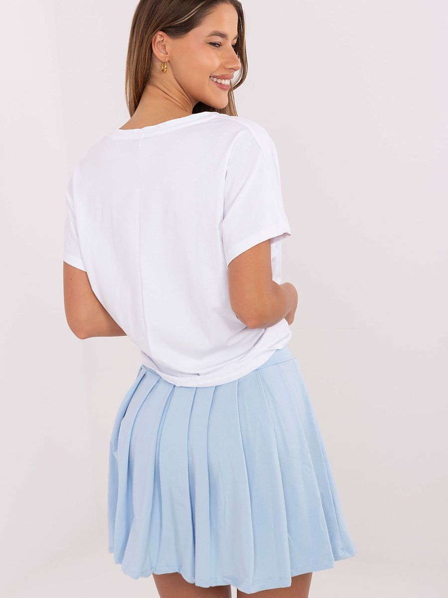 Ensemble Femme T-Shirt + Jupe Plissée Bleu Relevance