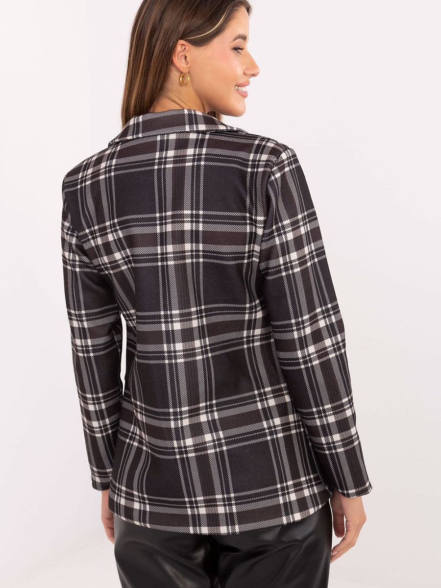 Blazer à Carreaux Rue Paris – Un Bouton et Épaulettes