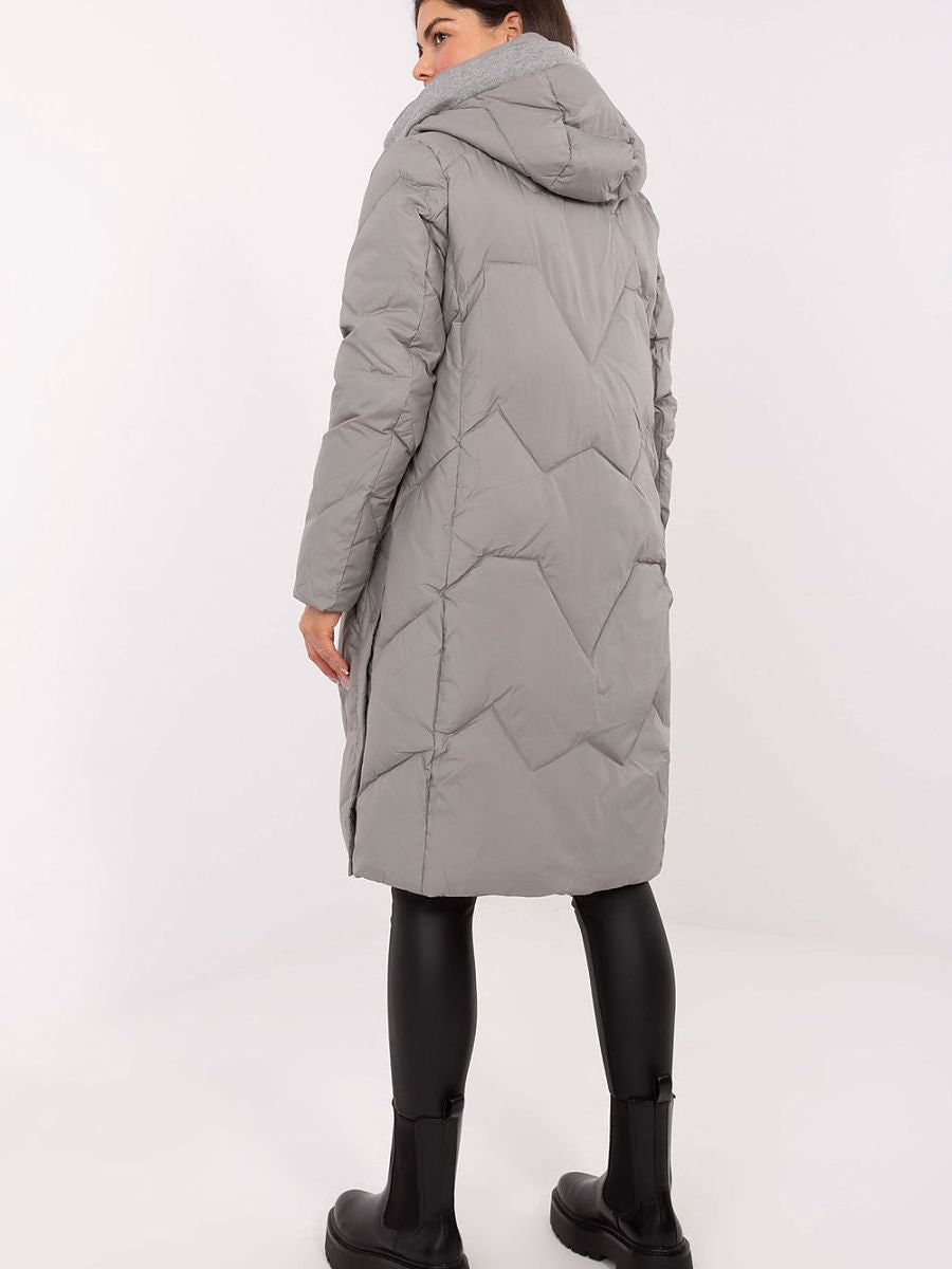 Doudoune Longue – Capuche, Zip et Pressions