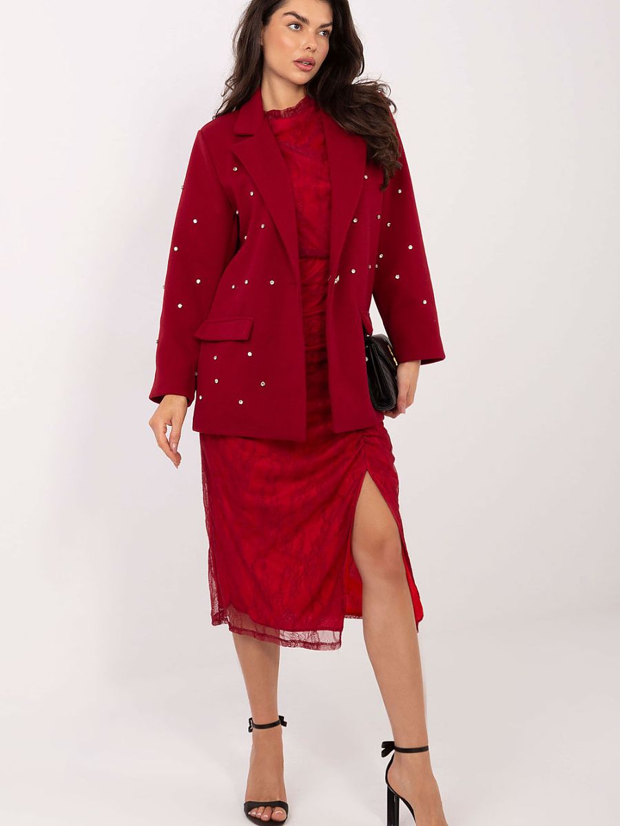 Blazer Soirée Italy Moda – Zircons et Épaulettes