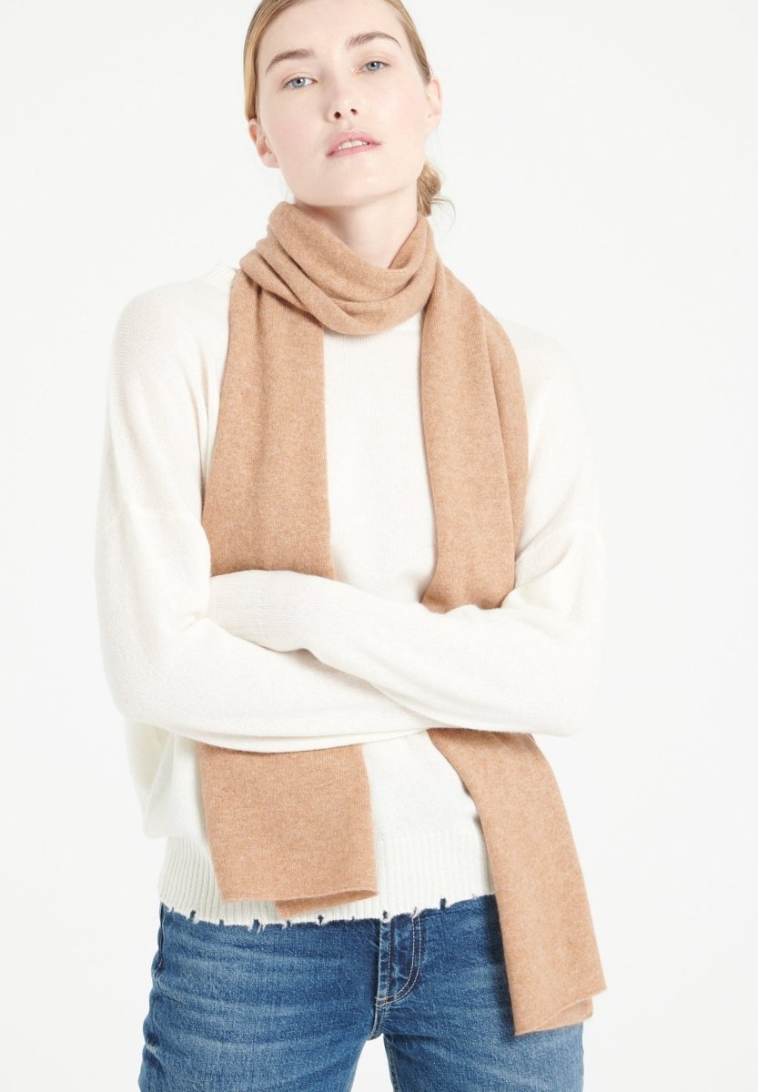 Écharpe unisex en cachemire camel - UNI 1-3