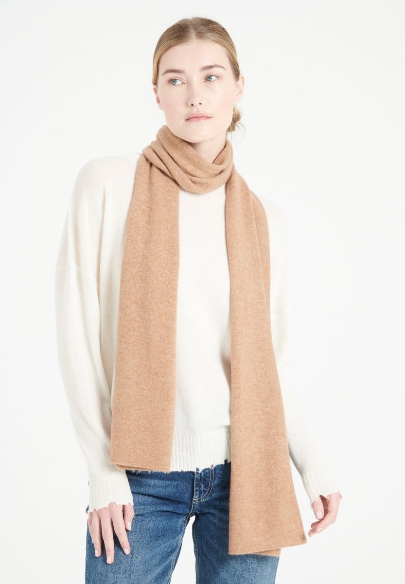 Écharpe unisex en cachemire camel - UNI 1-1
