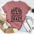 T-Shirt « I’m a Sweet Girl » – Coton Mauve