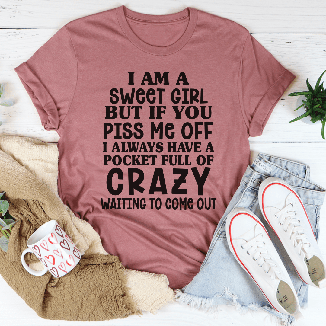 T-Shirt « I’m a Sweet Girl » – Coton Mauve