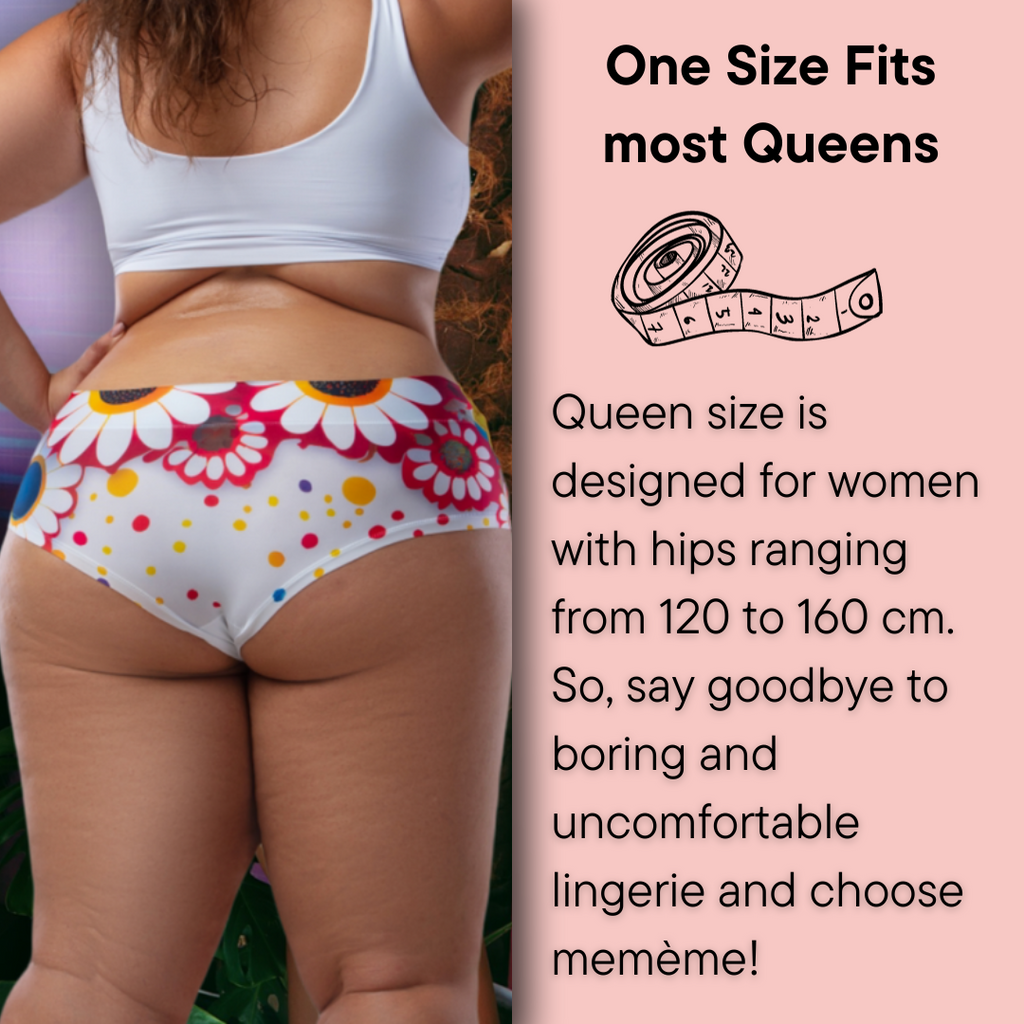 Memème Women’s Ultra-Comfortable Butterfly– Bliss  - Queen Size Panties | Breathable Cotton Crotch, Stretchy Fit