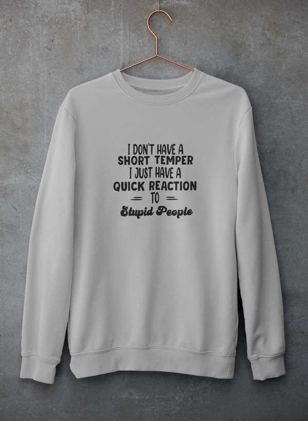 Sweat « I Don’t Have a Short Temper » – Molleton Noir