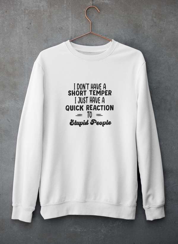 Sweat « I Don’t Have a Short Temper » – Molleton Noir