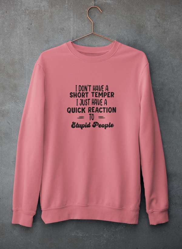 Sweat « I Don’t Have a Short Temper » – Molleton Noir