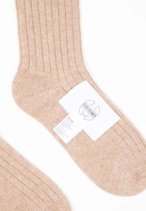 Chaussettes femme en cachemire 4 fils camel - UNI 12-1
