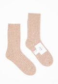 Chaussettes femme en cachemire 4 fils camel - UNI 12-0